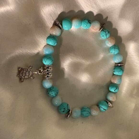 Sea Turtle Serenity Beaded Bracelet - Picture 2 of 6